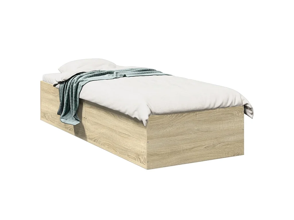 Bedframe zonder matras hout sonoma eikenkleurig 75x190 cm