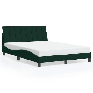 Bedframe zonder matras "Hanko" 140×200 cm fluweel donkergroen Bedframe zonder matras "Hanko" 140×200 cm fluweel donkergroen