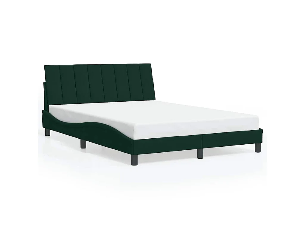 Bedframe zonder matras "Hanko" 140x200 cm fluweel donkergroen