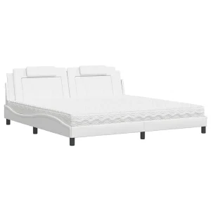 Bed "Viana" met matras kunstleer wit 200×200 cm Bed "Viana" met matras kunstleer wit 200×200 cm
