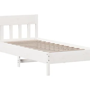 Bedframe zonder matras massief grenenhout wit 90×200 cm Bedframe zonder matras massief grenenhout wit 90×200 cm