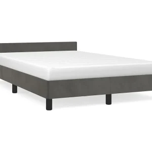 Bedframe zonder matras 120×190 cm fluweel donkergrijs Bedframe zonder matras 120×190 cm fluweel donkergrijs