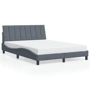Bedframe zonder matras 140×190 cm fluweel donkergrijs Bedframe zonder matras 140×190 cm fluweel donkergrijs