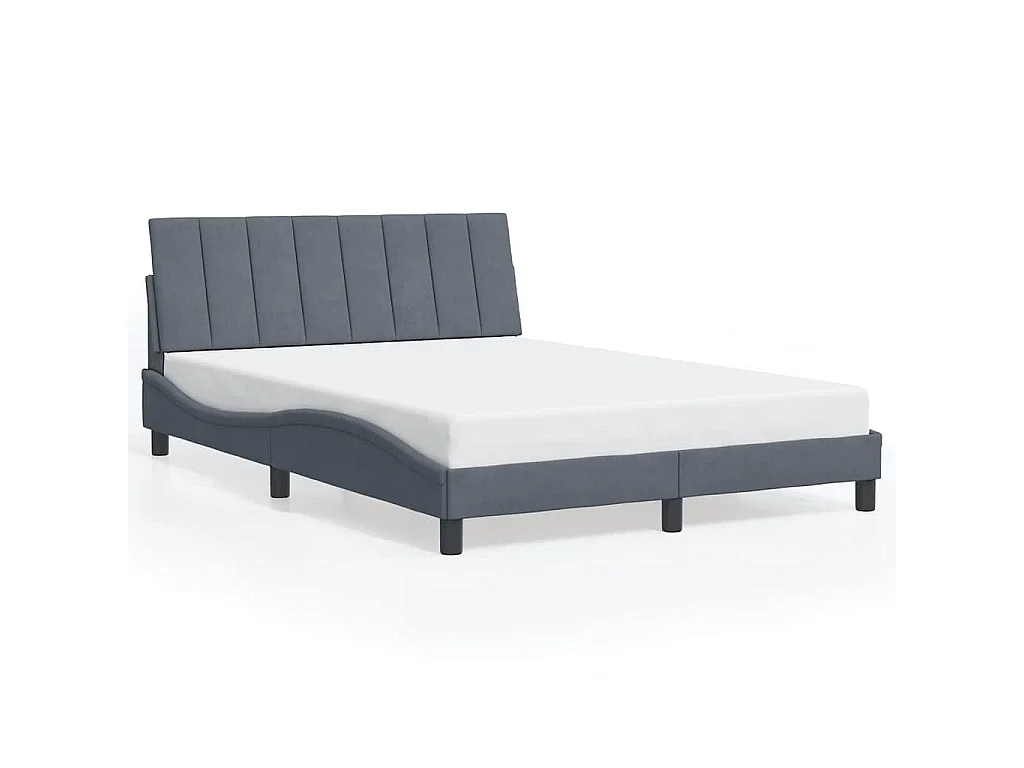Bedframe zonder matras 140x190 cm fluweel donkergrijs