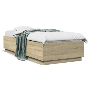 Bedframe bewerkt hout sonoma eikenkleurig 100×200 cm Bedframe bewerkt hout sonoma eikenkleurig 100×200 cm