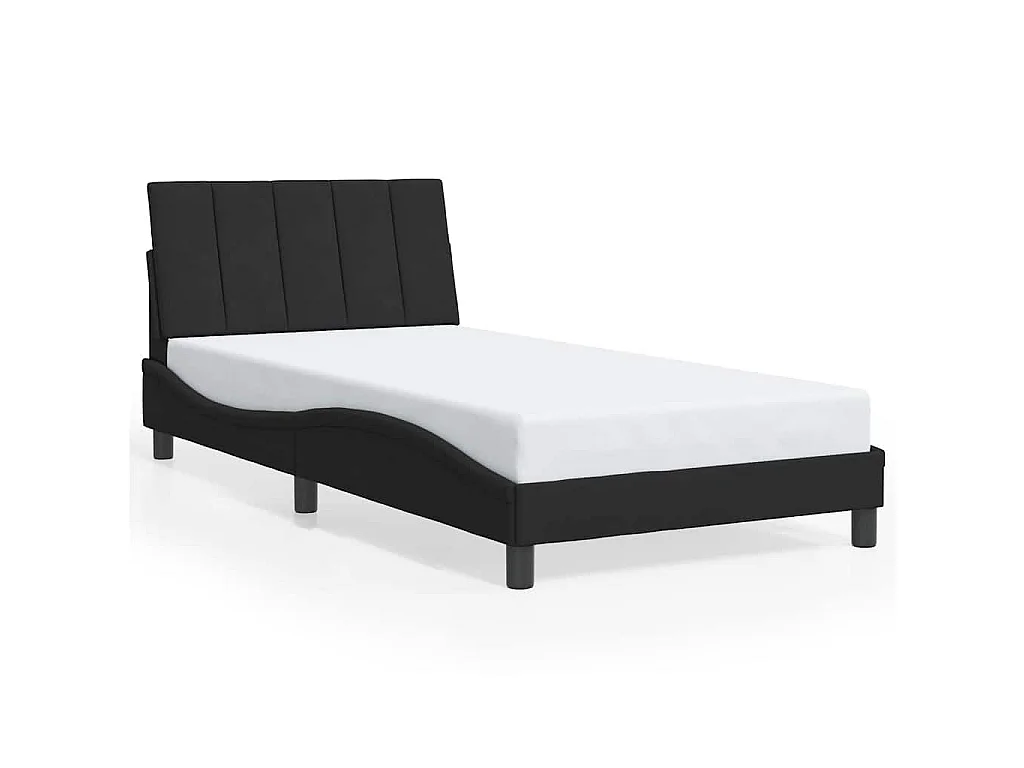 Bedframe zonder matras 100x200 cm fluweel zwart