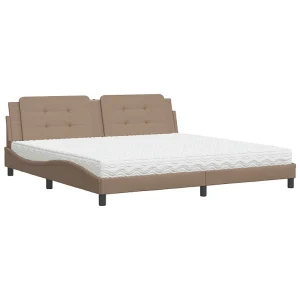 Bed met matras "Zadar" kunstleer cappuccinokleurig 200×200 cm