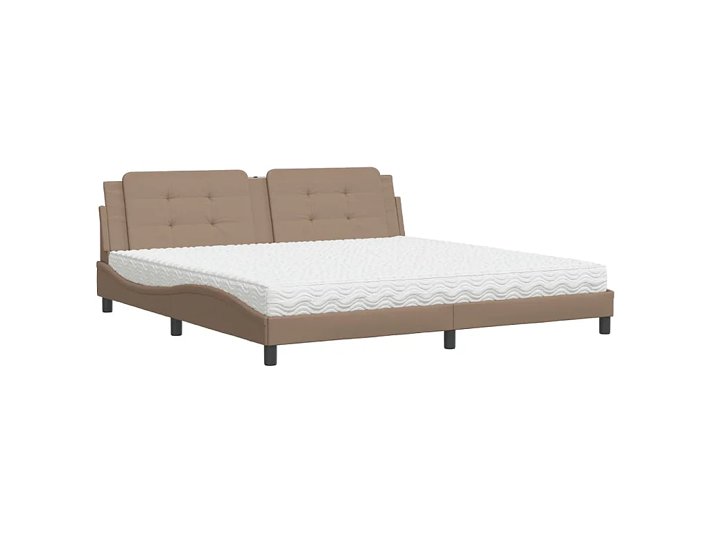 Bed met matras "Zadar" kunstleer cappuccinokleurig 200x200 cm