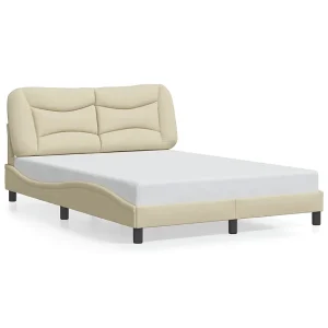 Bedframe zonder matras 120×200 cm stof crèmekleurig Bedframe zonder matras 120×200 cm stof crèmekleurig