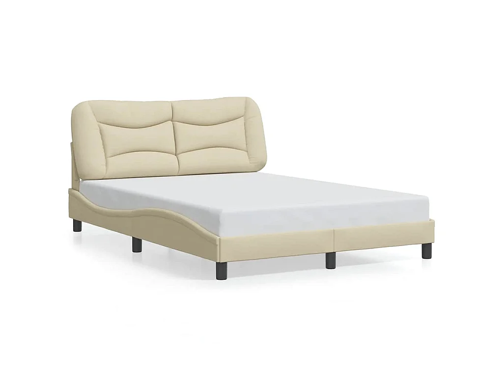 Bedframe zonder matras 120x200 cm stof crèmekleurig