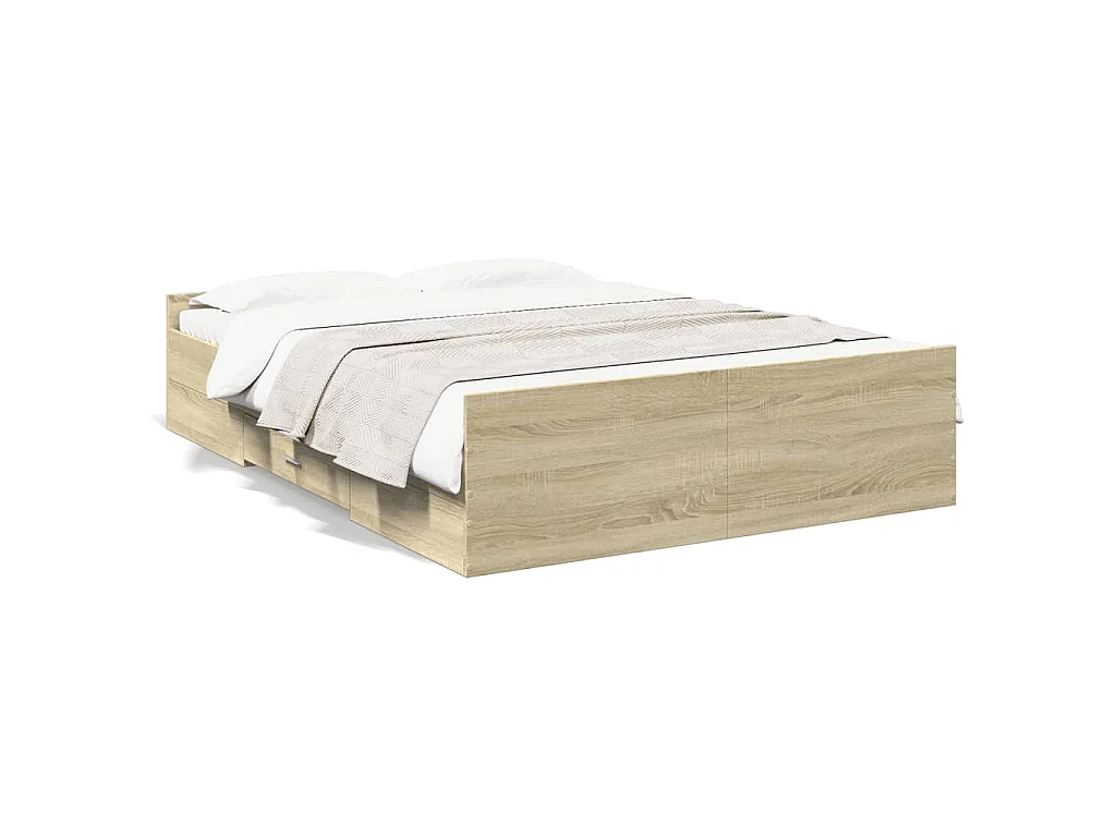 Bedframe met lades bewerkt hout sonoma eikenkleurig 120x200 cm