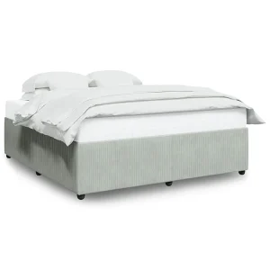 Bedframe zonder matras 200×200 cm fluweel lichtgrijs Bedframe zonder matras 200×200 cm fluweel lichtgrijs