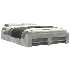 Bedframe bewerkt hout betongrijs 120×190 cm Bedframe bewerkt hout betongrijs 120×190 cm