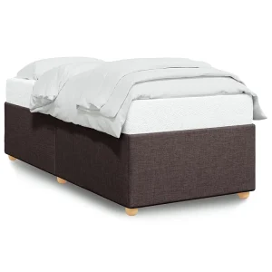 Bedframe zonder matras 100×200 cm stof donkerbruin Bedframe zonder matras 100×200 cm stof donkerbruin