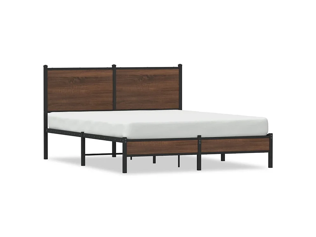 Bedframe zonder matras metaal bruin eikenkleurig 150x200 cm
