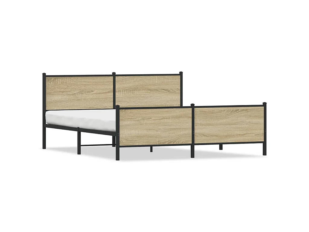 Bedframe zonder matras metaal sonoma eikenkleurig 183x213 cm