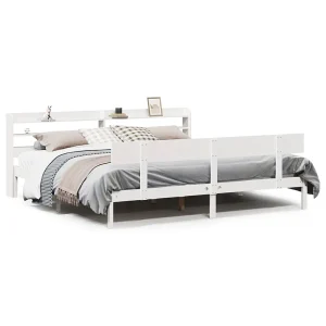 Bedframe zonder matras massief grenenhout wit 180×200 cm Bedframe zonder matras massief grenenhout wit 180×200 cm