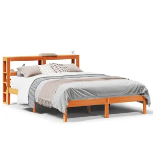 Bedframe met hoofdbord massief grenenhout wasbruin 120×190 cm Bedframe met hoofdbord massief grenenhout wasbruin 120×190 cm