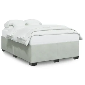 Bedframe zonder matras 140×200 cm fluweel lichtgrijs Bedframe zonder matras 140×200 cm fluweel lichtgrijs