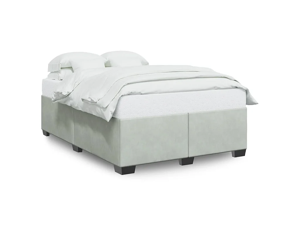 Bedframe zonder matras 140x200 cm fluweel lichtgrijs