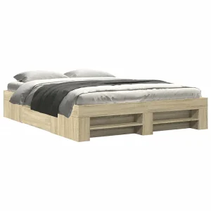 Bedframe zonder matras hout sonoma eikenkleurig 150×200 cm Bedframe zonder matras hout sonoma eikenkleurig 150×200 cm