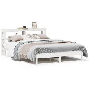 Bedframe zonder matras massief grenenhout wit 140×190 cm Bedframe zonder matras massief grenenhout wit 140×190 cm