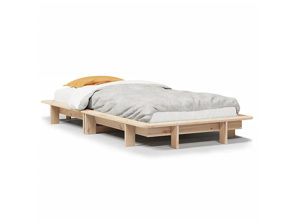 Bedframe zonder matras massief grenenhout 75x190 cm