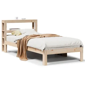 Bedframe met hoofdbord massief grenenhout 90×190 cm Bedframe met hoofdbord massief grenenhout 90×190 cm