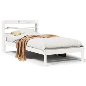 Bedframe zonder matras massief grenenhout wit 90×200 cm Bedframe zonder matras massief grenenhout wit 90×200 cm