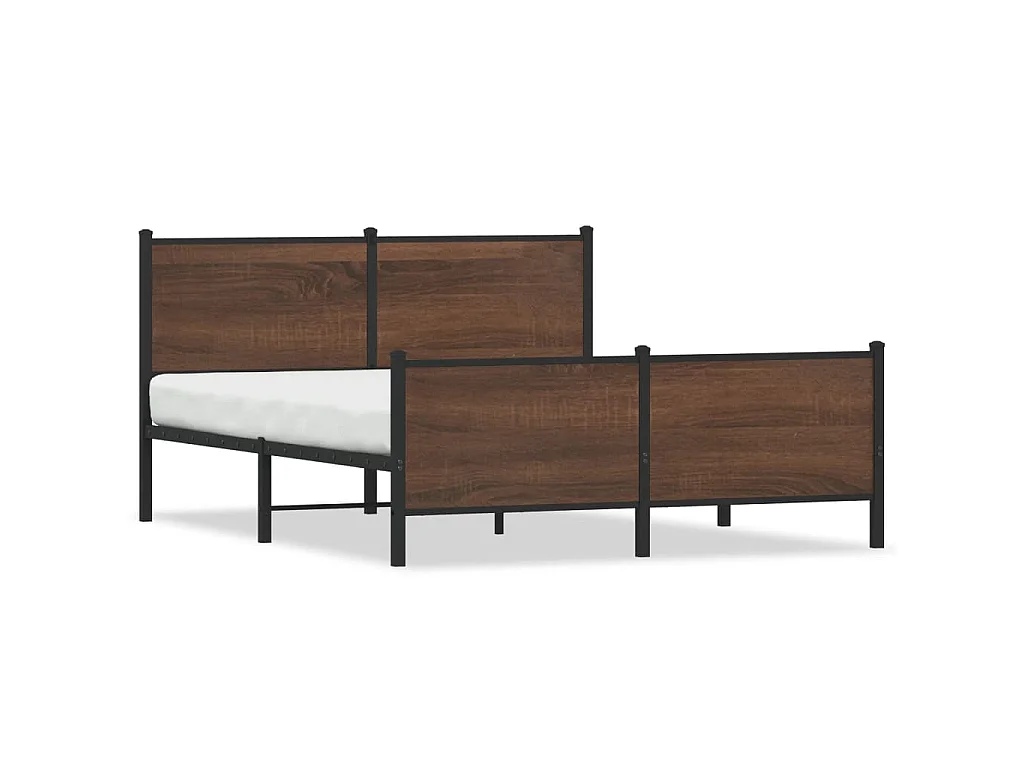 Bedframe zonder matras metaal bruin eikenkleurig 150x200 cm