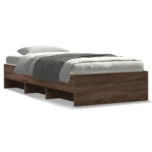 Bedframe zonder matras bewerkt hout bruin eikenkleur 75×190 cm