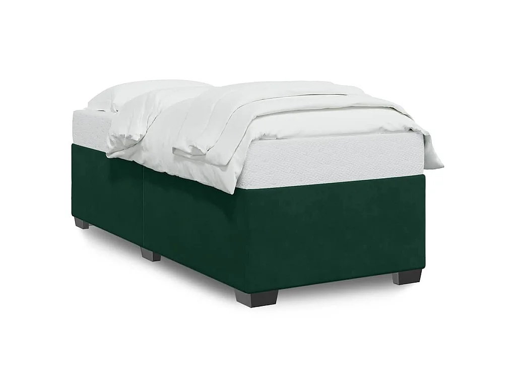 Bedframe zonder matras 100x200 cm fluweel donkergroen