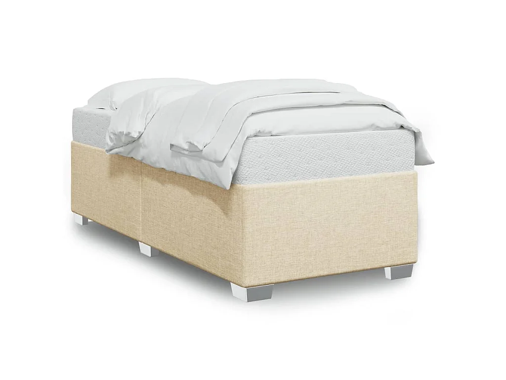 Bedframe zonder matras 90x190 cm stof crèmekleurig