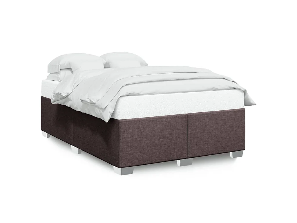 Bedframe zonder matras stof donkerbruin 140x190 cm