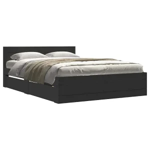 Bedframe met hoofdeinde zonder matras 140×200 cm zwart Bedframe met hoofdeinde zonder matras 140×200 cm zwart
