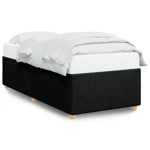 Bedframe zonder matras 90×190 cm stof zwart Bedframe zonder matras 90×190 cm stof zwart