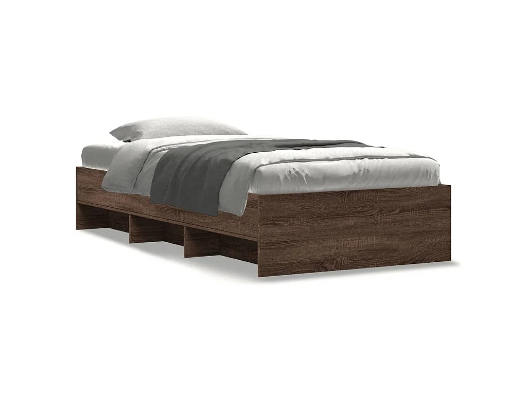 Bedframe zonder matras bewerkt hout bruin eikenkleur 100x200 cm
