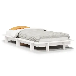 Bedframe zonder matras massief grenenhout wit 90×200 cm Bedframe zonder matras massief grenenhout wit 90×200 cm