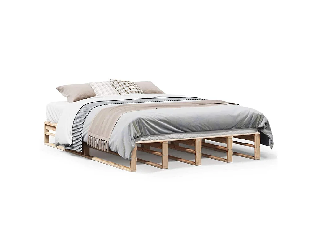 Bedframe zonder matras massief grenenhout 120x190 cm
