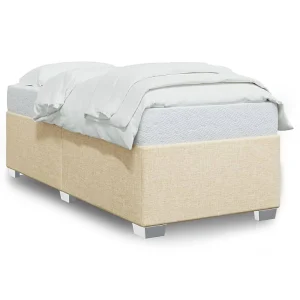 Bedframe zonder matras 100×200 cm stof crèmekleurig Bedframe zonder matras 100×200 cm stof crèmekleurig