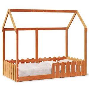 Bedhuis wasbruin massief grenenhout 80×160 cm Bedhuis wasbruin massief grenenhout 80×160 cm