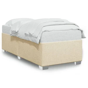 Bedframe zonder matras 90×200 cm stof crèmekleurig Bedframe zonder matras 90×200 cm stof crèmekleurig