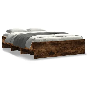 Bedframe zonder matras hout gerookt eikenkleurig 120×190 cm
