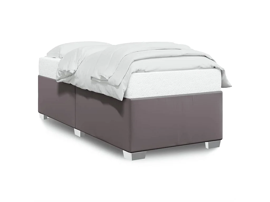 Bedframe kunstleer grijs 100x200 cm