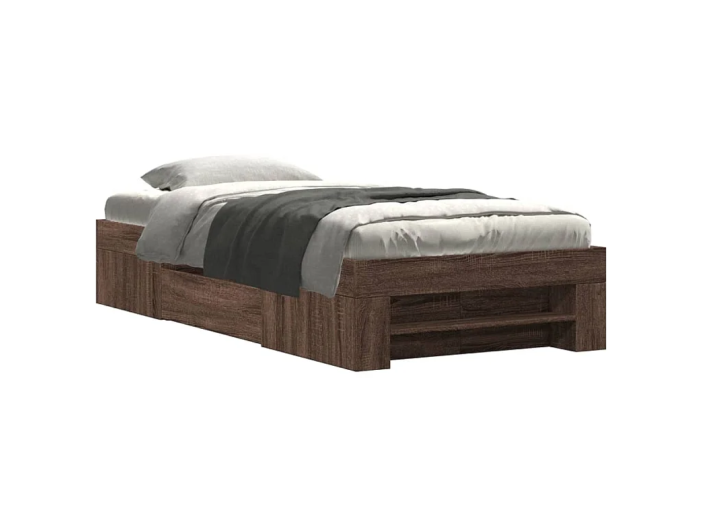 Bedframe zonder matras bewerkt hout bruin eikenkleur 90x200 cm