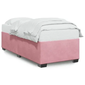 Bedframe fluweel roze 80×200 cm
