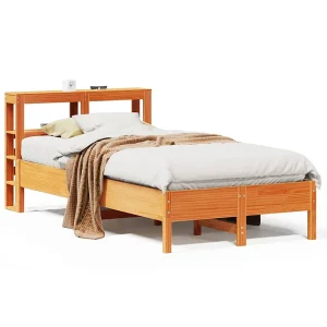 Bedframe zonder matras massief grenenhout wasbruin 100×200 cm Bedframe zonder matras massief grenenhout wasbruin 100×200 cm