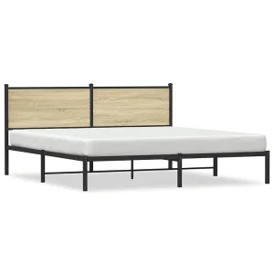 Bedframe zonder matras metaal sonoma eikenkleurig 160×200 cm Bedframe zonder matras metaal sonoma eikenkleurig 160×200 cm