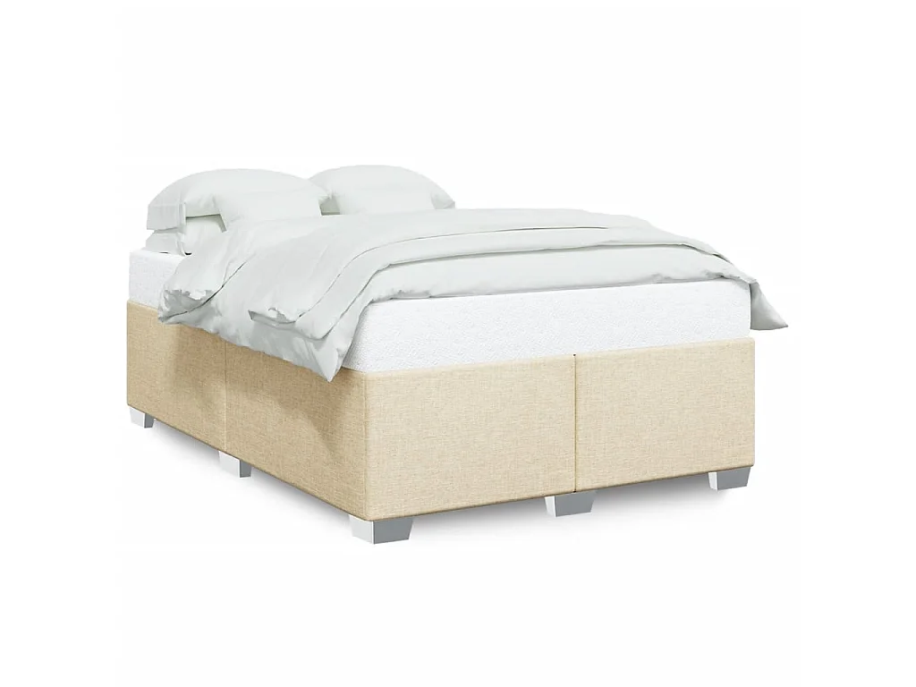 Bedframe zonder matras stof crèmekleurig 140x190 cm