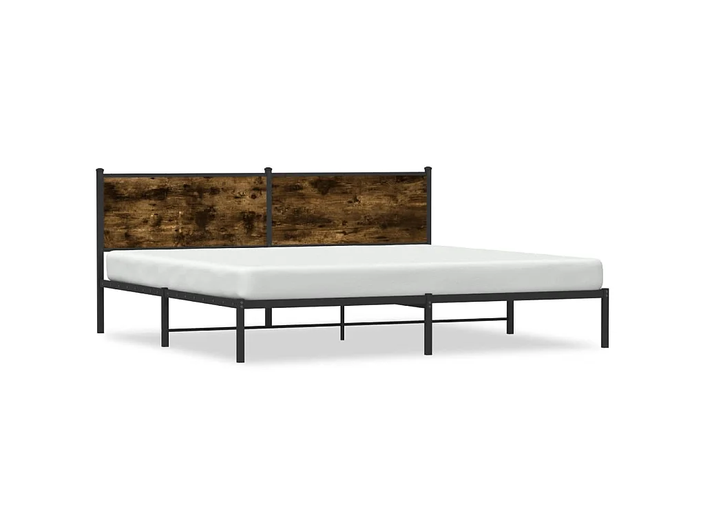 Bedframe zonder matras metaal gerookt eikenkleurig 200x200 cm